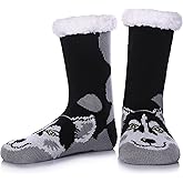 SDBING Mens Slipper Socks with Grippers Winter Warm Cozy Thick Fuzzy Indoor Fluffy Home Socks