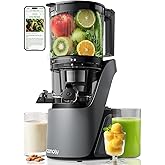 Canoly C16 Cold Press Juicer, 6" Extra Wide Feed Chute, 3-IN-1 Strainers (Juice & Sorbet & Nut Milk), Powerful AC Brushless M