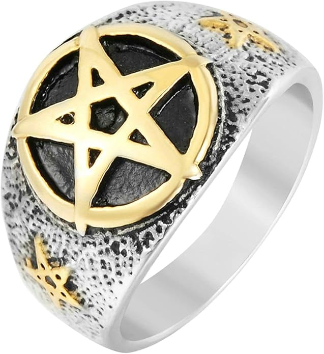Daesar Bague Acier Inoxydable Homme Bouddha Large 23mm - Bague Gothique Argent