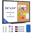 maxtek Combination Board, 36 x 24 Magnetic Whiteboard & Cork Board, Dry Erase Board Bulletin Combo Board for Home Office Classroom, 3' x 2' Wall Mounted Memo Message Board