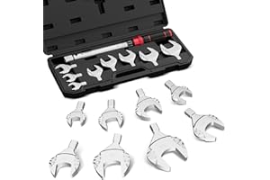 VANPO HVAC Torque Wrench 10–80 Ft-lb, 9×12mm, Adjustable Click Torque Wrench with Open End Heads (17–32mm), ±3% Accuracy for 