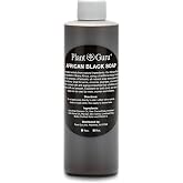 Plant Guru Raw African Black Soap Liquid 8 fl. oz. - Pure &amp; Natural Traditional Skincare for Face, Body &amp; Hair | Handmade Cleanser for All Skin Types. Imported From Ghana.