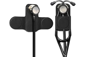 SKYREH Stethoscope Holder Clip, Magnetic Premium PU Leather Stethoscope Hip Holder Lightweight Portable Holster for Physicians, Nurses, EMT, Medical Students, for 3M Littmann & Most Stethoscope, Black