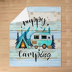Feelyou Camper Theme All Season,Bed Blanket Happy