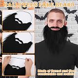 WLLHYF Black Fake Beard for Parties Cosplay Costume Prop Plush 30cm view 2