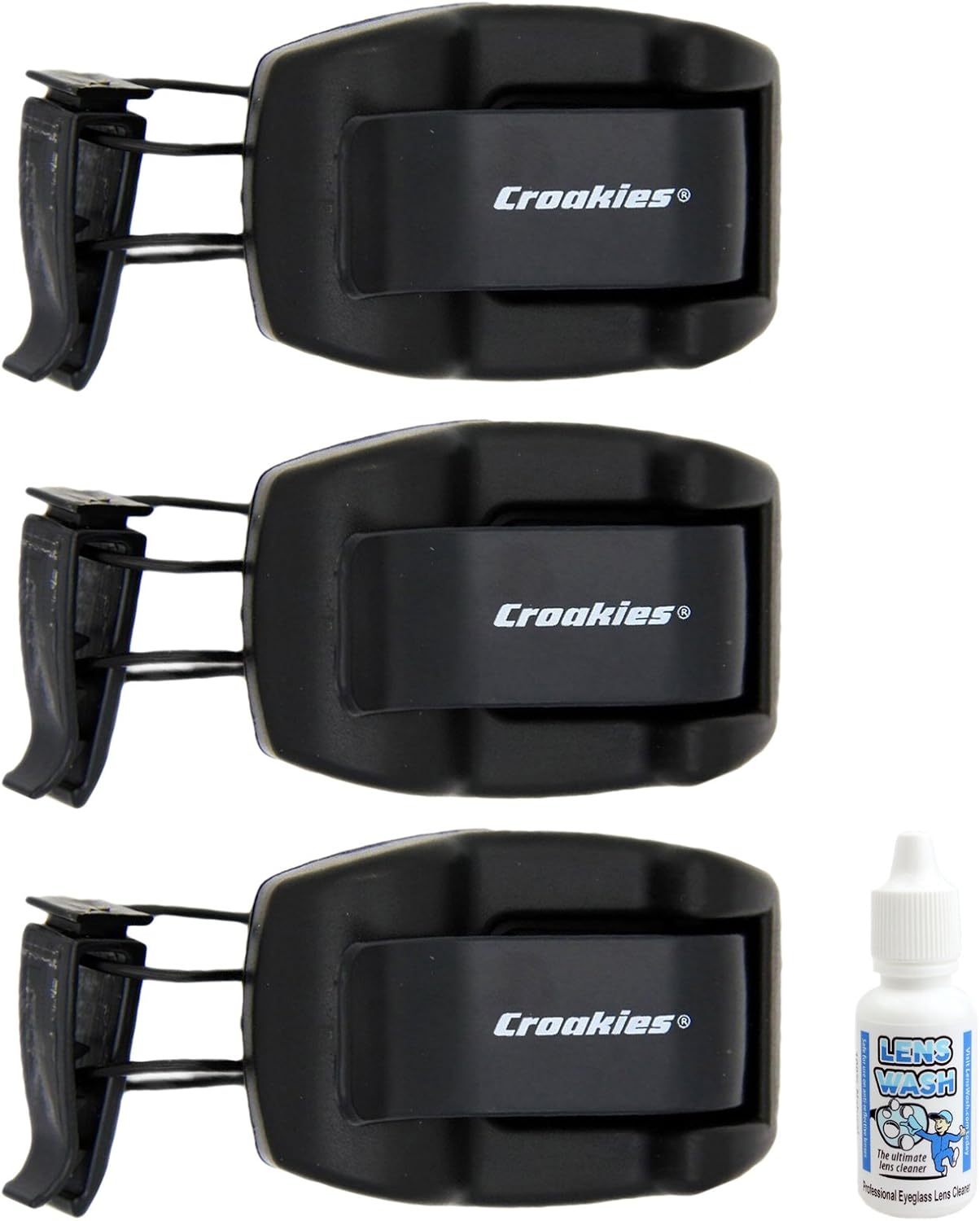 Croakies Sunglass Holder, Shade Dock, Visor Clip, 3 Pack, w