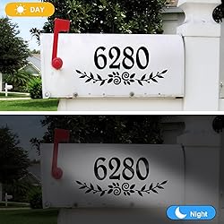 2 Inch Black Mailbox Numbers Stickers, 4 Set