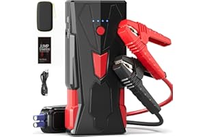 BIZEWO 1500A Peak Car Battery Jump Starter Booster (up to 7L Gas or 5L Diesel Engines), 12V Portable Jump Starter, 16800mAh Jump Starter Battery Pack with Dual USB Outputs & Flashlight