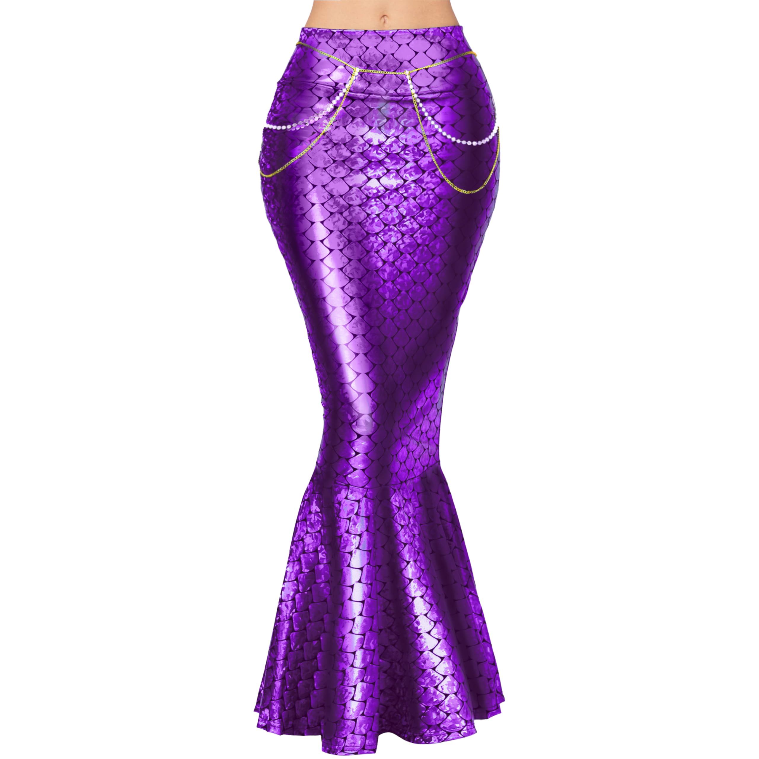 Photo 1 of Spooktacular Creations Adult Metallic Hologram Shiny Mermaid Skirt Costume Role Play for Halloween Costumes Party Events