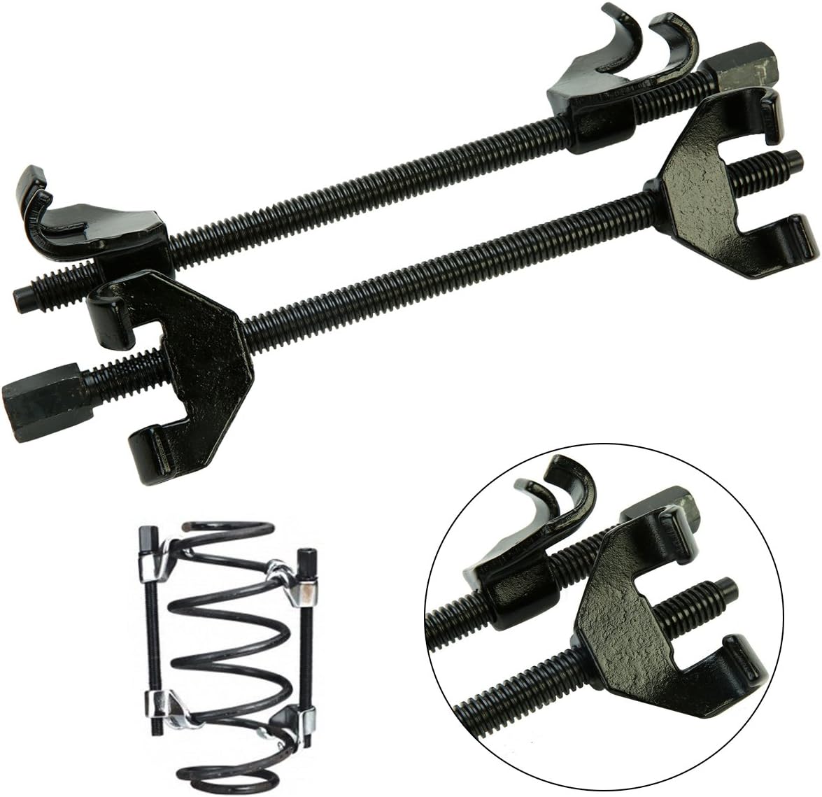 FreeTec Coil Spring Compressor Strut Remover Installer Tool Coil Spring Compressor Heavy Duty Car Clamps Kit, Black, 380 mm - Image 3