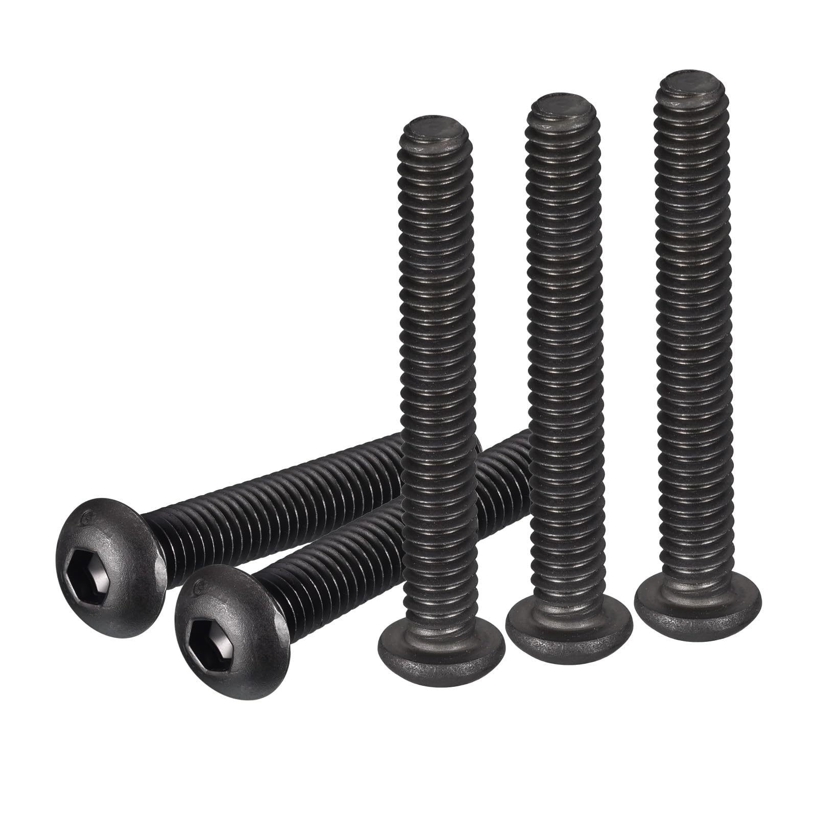 DTGN 1/4-20x2" Button Head Socket Cap Screws - 10Pack - Good for Machine - Carbon Steel Black Oxide - Hex Drive Full Thread UNC Fasteners — image 1