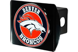 NFL Black Metal Hitch Cover with 3D Colored Team Logo by FANMATS - Unique Roundel Molded Design - Easy Installation on Truck, SUV, Car - Ideal Gift for Die Hard Football Fans
