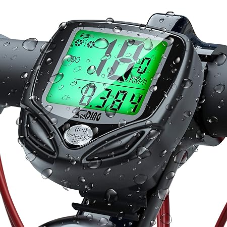 UNEEDE Fahrradcomputer 16 Leistungsstarke Funktionen Tacho Fahrrad Fahrradtacho Grünes Nachtlicht LED Wasserdicht Radcomputer