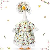 FuWeave Spring Goose Outfit Flower Porch Goose Clothes for 23" Large Statue Outdoor Patio Yard Lawn Art Decoration(Floral,23 inch)