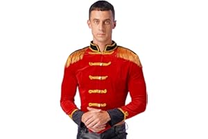 Sholeno Men Circus Ringmaster Costume Circus Ring Leader Costume Lion Tamer Jacket Coat