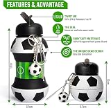 RIXOZ Football Collapsible Water Bottle 550ml Silicone with Football view 3