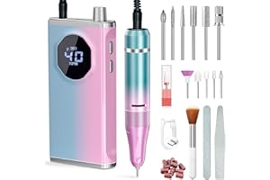 AUKVITE Nail Drill Professional 40000RPM for Acrylic Nails, Nail Drill Portable Electric Nail Drill for Nail Manicure, Nail Drill Rechargeable High Capacity for Salon and Home Use