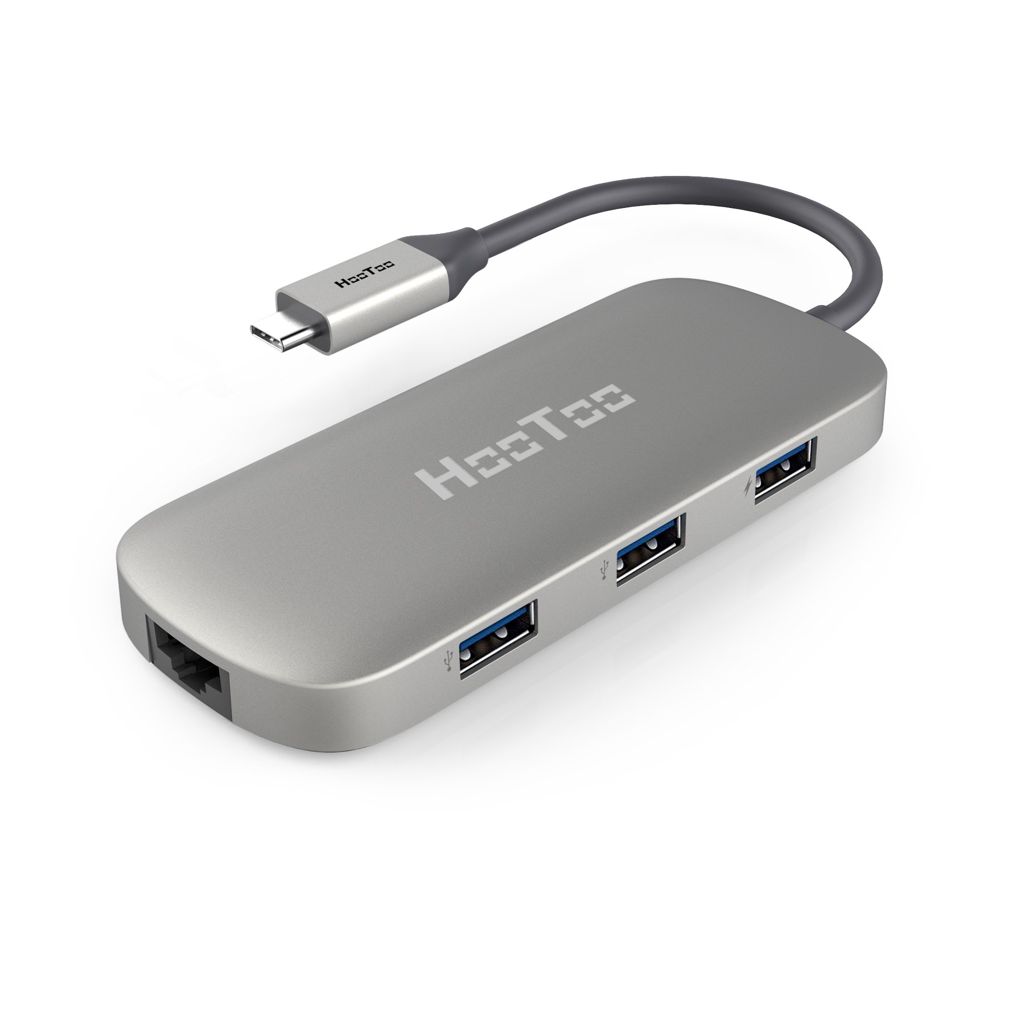 HooToo USB C Hub,6in1 USB C Network Adapter,Gigabit Port,4K