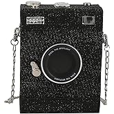 KUANG! Camera Shaped Shoulder Bag PU Leather Crossbody Bag Vintage Novelty Handbag Purse
