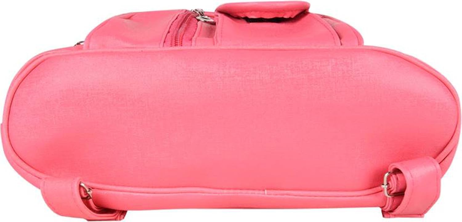 sknoor fashion women's stylish pu hand bag ( backpack pink )