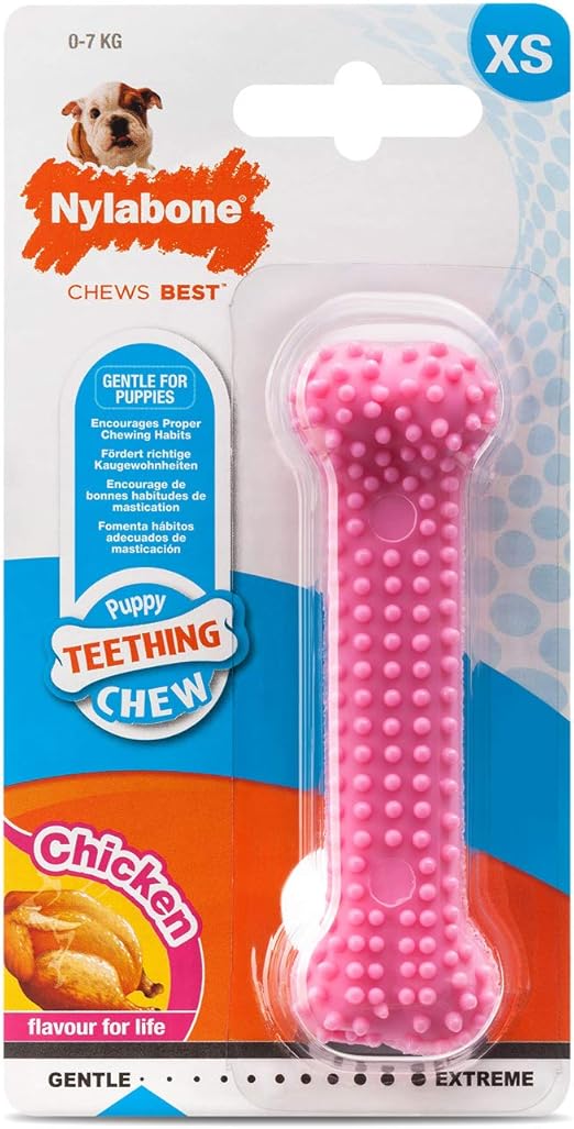 Nylabone Puppy Teething Dental Chew, Pink (SizeXS) Amazon.co.uk Pet