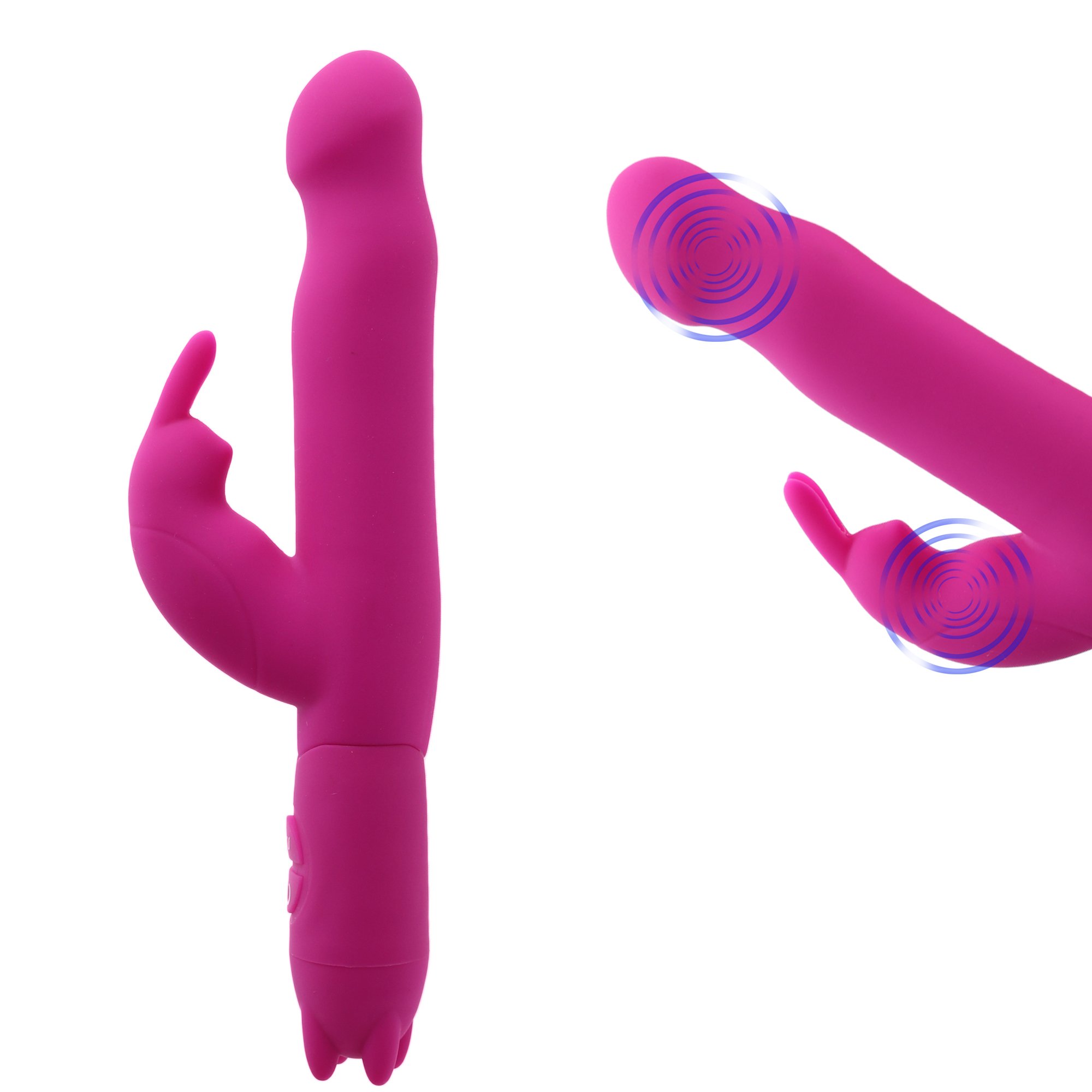 Vibratoren Rabbit Vibrator mit Peniskopf für Sie klitoris und g-punkt aus Silikon ,21.8 cm