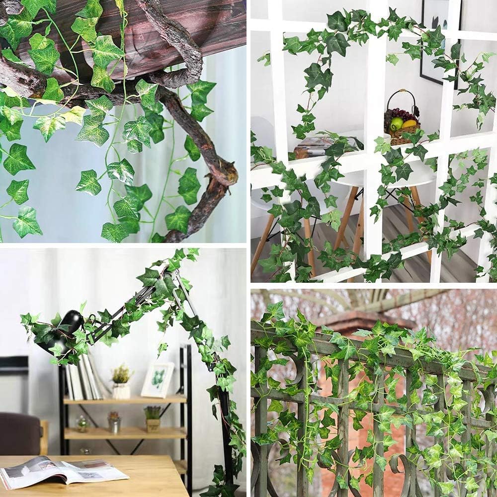 Green Artificial Plastic Ivy Leaf Garland Plants Vine