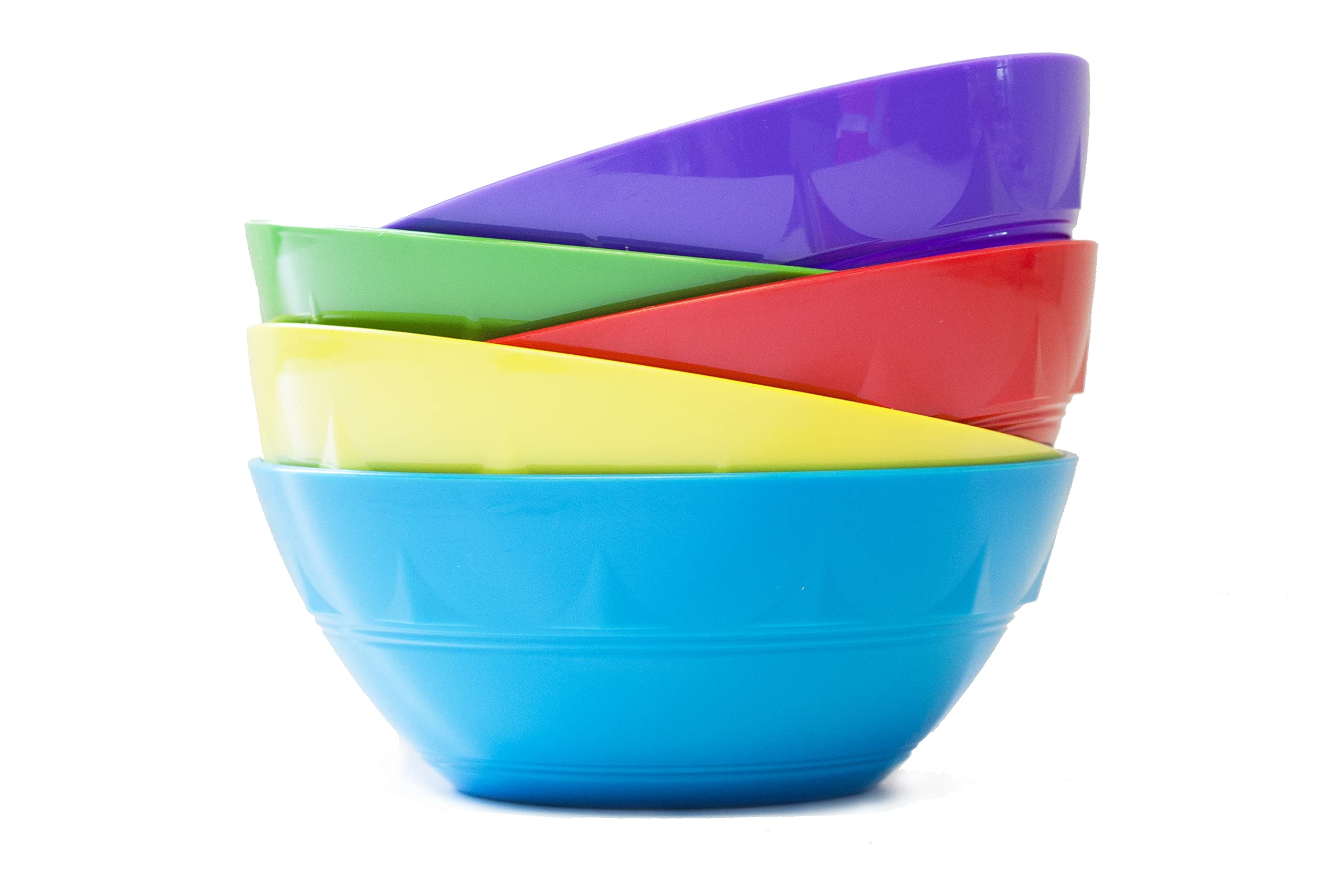 Harfield Rainbow Pack of 5 Small 12cm Snack Dessert Bowls Reusable BPA Free Copolyester Plastic Children's Shatterproof Tableware