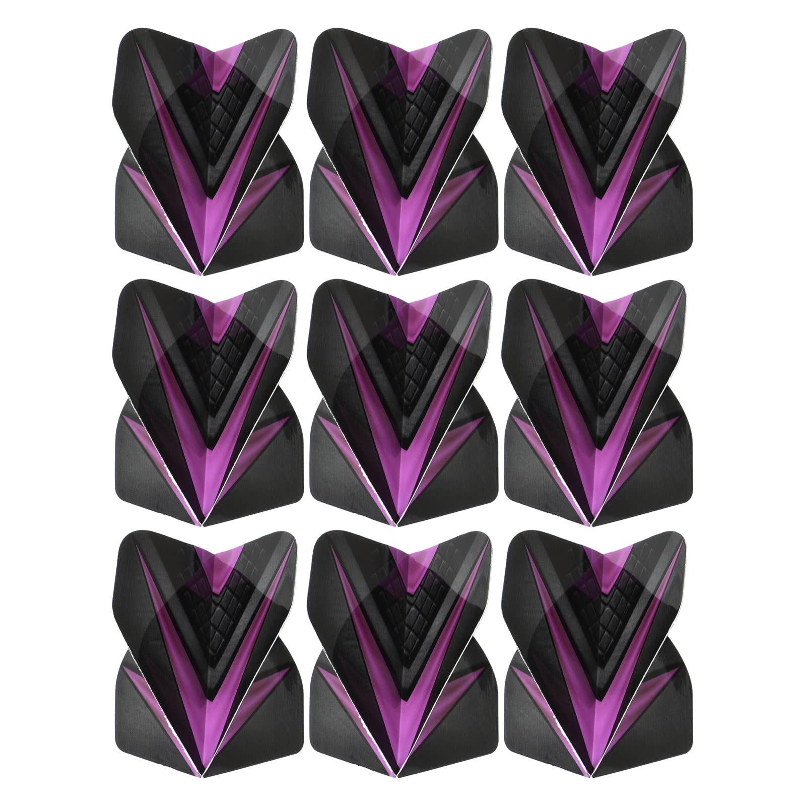 PATIKIL Dart Flights, 9 Pack PET Standard Darts Accessories Replacement Parts for Soft Tip Steel Tip, V Style, Black, Light Purple
