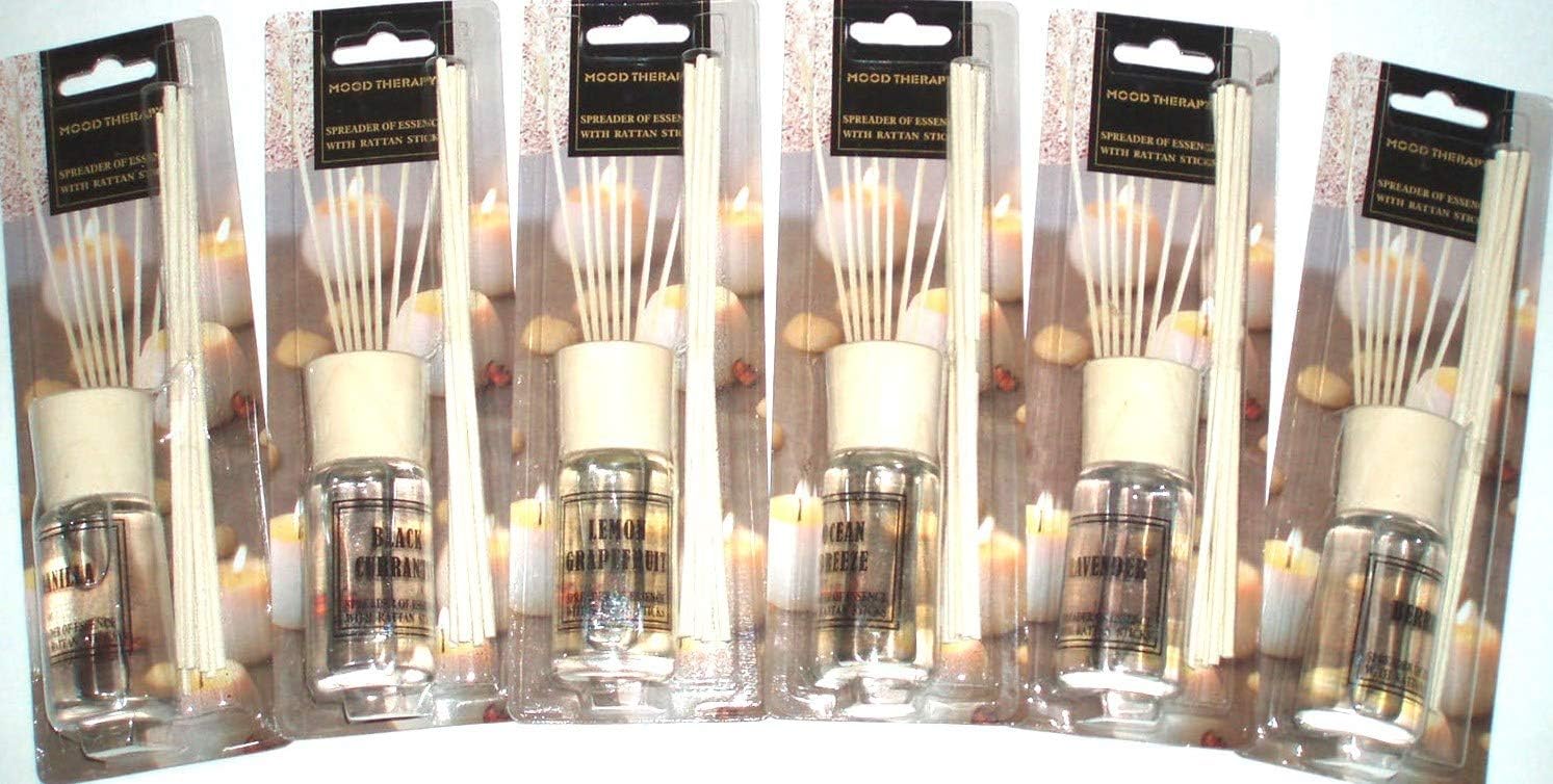 6 Sets Mood Therapy Fragrance Scented Oil Reed Diffuser Sets Wholesale Lot (6 x 1.2 oz)
