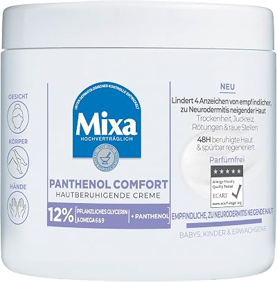 Mixa Panthenol Comfort Restoring Cream 400 ml for Dry Sensitive Skin