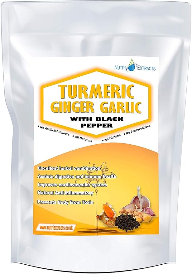 Turmeric Ginger Garlic Capsules and Black Pepper 360 High Strength