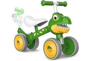 Afranti Baby Balance Bike with Bubble Machine for 10-36 Months Boys Girls Toddlers Kids Bikes No Pedal for 1 Year Old Birthday Gift Toys Fit for 2.2ft to 3.3ft Children