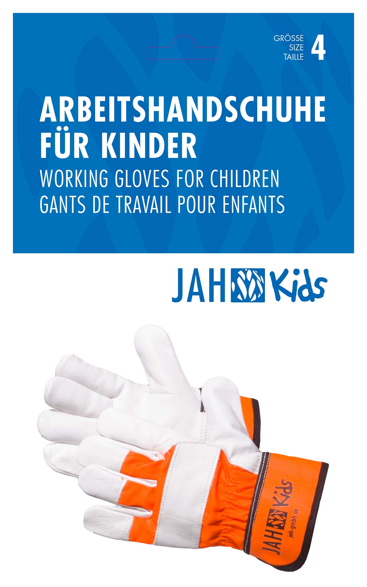 Jah KIDS-01 Children's Gloves 10 Pairs Nappa Leather Fluorescent Back of Hand Orange Size 4