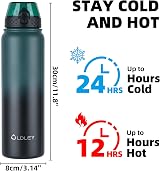 OLDLEY 1L Stainless Steel Water Bottle with Straw Leakproof Vacuum Flask view 3