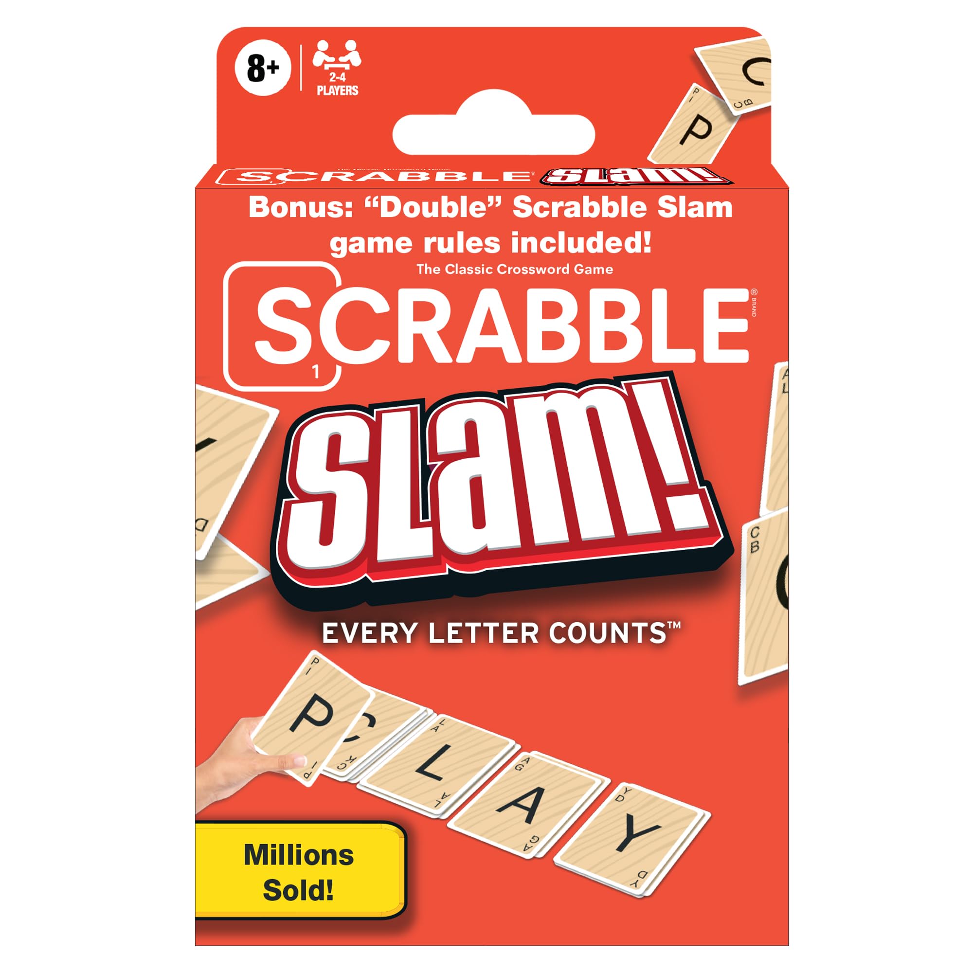 Scrabble Slam Card Game The Original 2000's Mega Hit, Fast-Paced Card Game Version of Scrabble, for 2 to 4 Players, Ages 8+