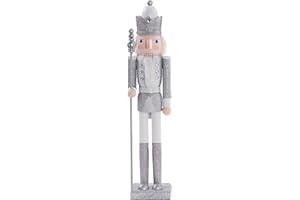 THE TWIDDLERS 20 Inch Wooden Nutcracker Christmas Decor King Soldier (Silver) Decorative Christmas Nutcracker Figures, Nutcracker Christmas Decorations, Cascanueces de Navidad in Gift Box