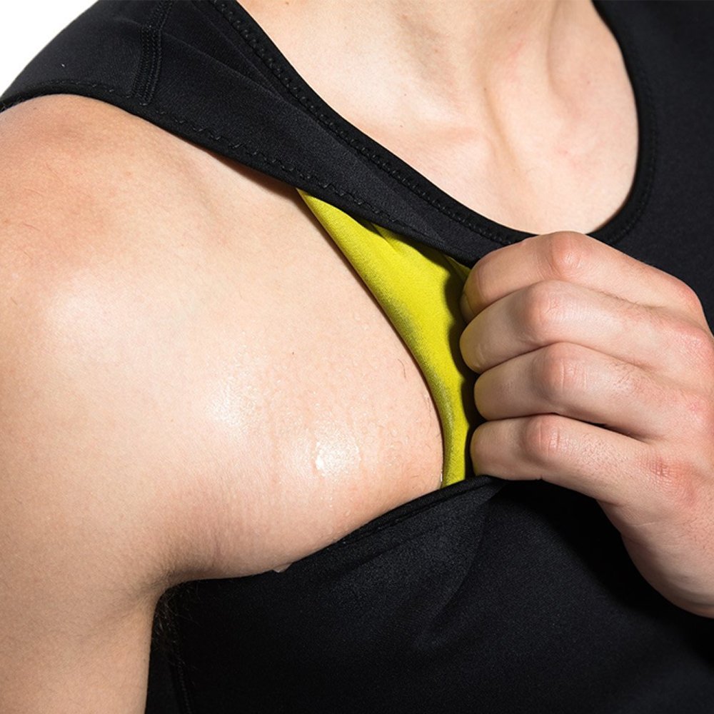 Wishesport Hot Sweat Vest Neoprene Sauna Vest For Men Weight Loss Tummy Fat Burner Slimming Shapewear Hot Thermo Body Shaper Sweat Tank Top Black No Zip (Black, XX-Large)