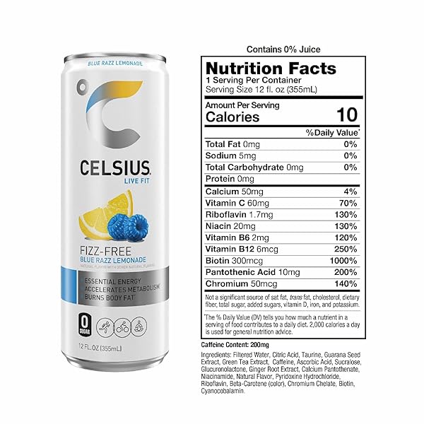CELSIUS FIZZ FREE BLUE RAZZ LEMONADE 12OZ