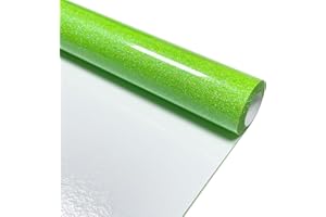 MerryMade Neon Green Glitter Heat Transfer Vinyl 12" x 5 ft HTV for Shirts, Glitter HTV for All Cutter Machine - Easy to Cut & Weed for Heat Vinyl Design (Neon Green)