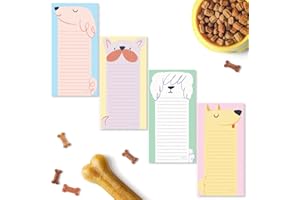 S&O Magnetic Notepads for Refrigerator 4 Pack - Magnetized journals for Fridge Sets, Sticky Notes for cooler- Magnet back she