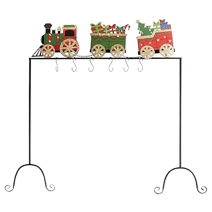 Nantucket Home Metal Freestanding Floor Christmas Stocking Holder Battery Operated Light Up Led Christmas Train
