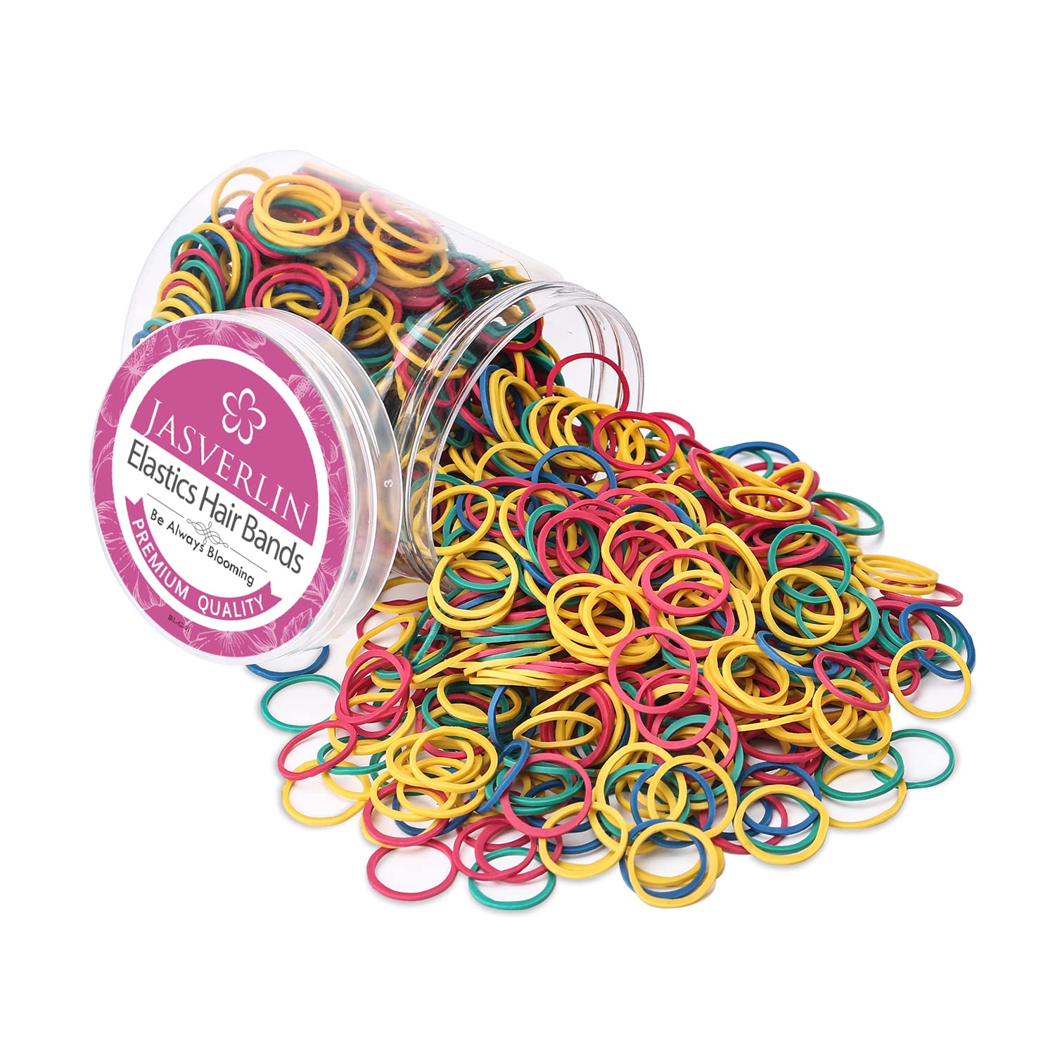JASVERLIN Colorful Rubber Bands for Hair, Small Hair Ties Braiding Ponytail Holder Rainbow Loom for Women Toddler Kids Girls 1/2inch 1000pcs