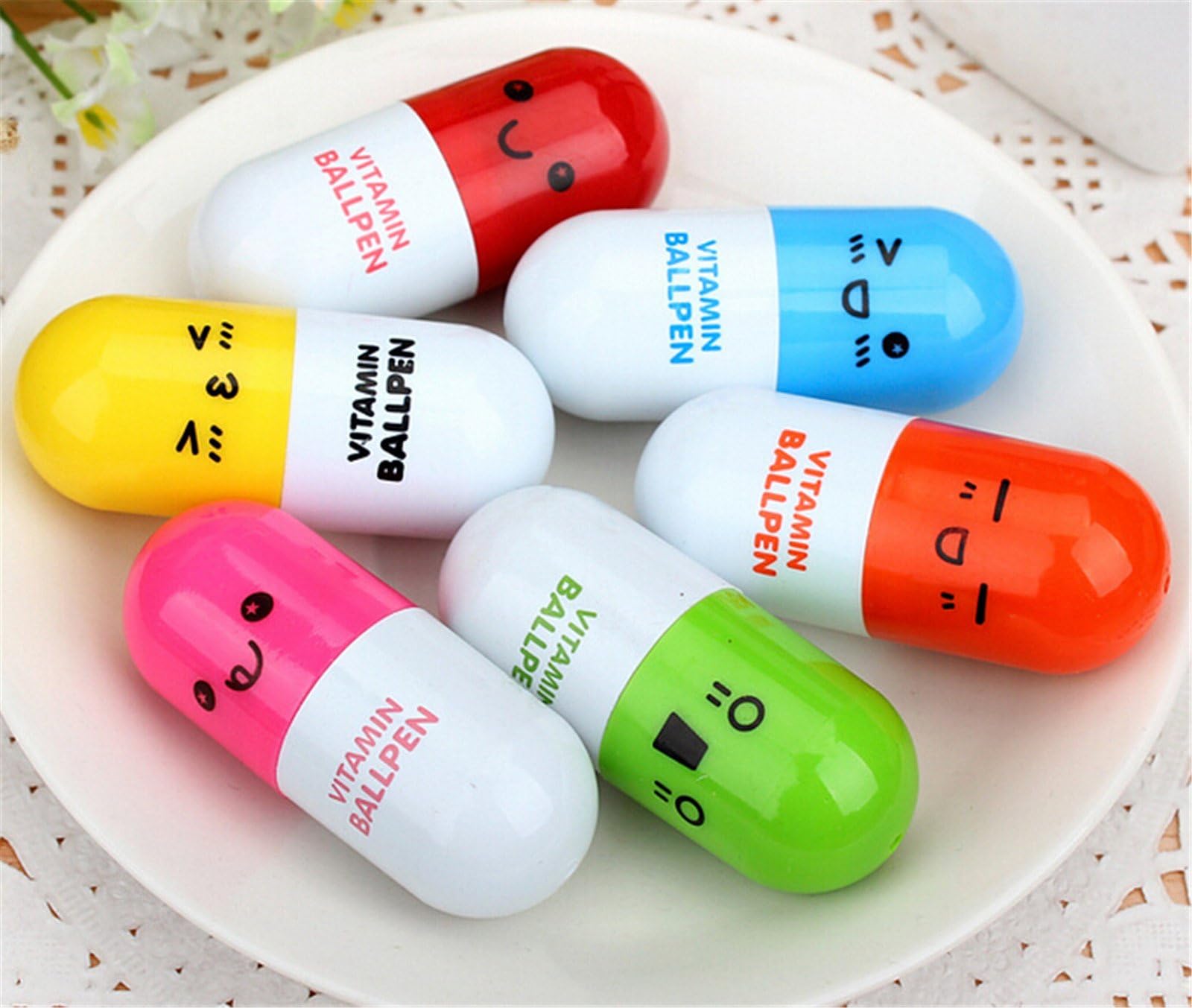 KingWinX Creative Ballpoint Pens, Pack of 6 Pcs Pills