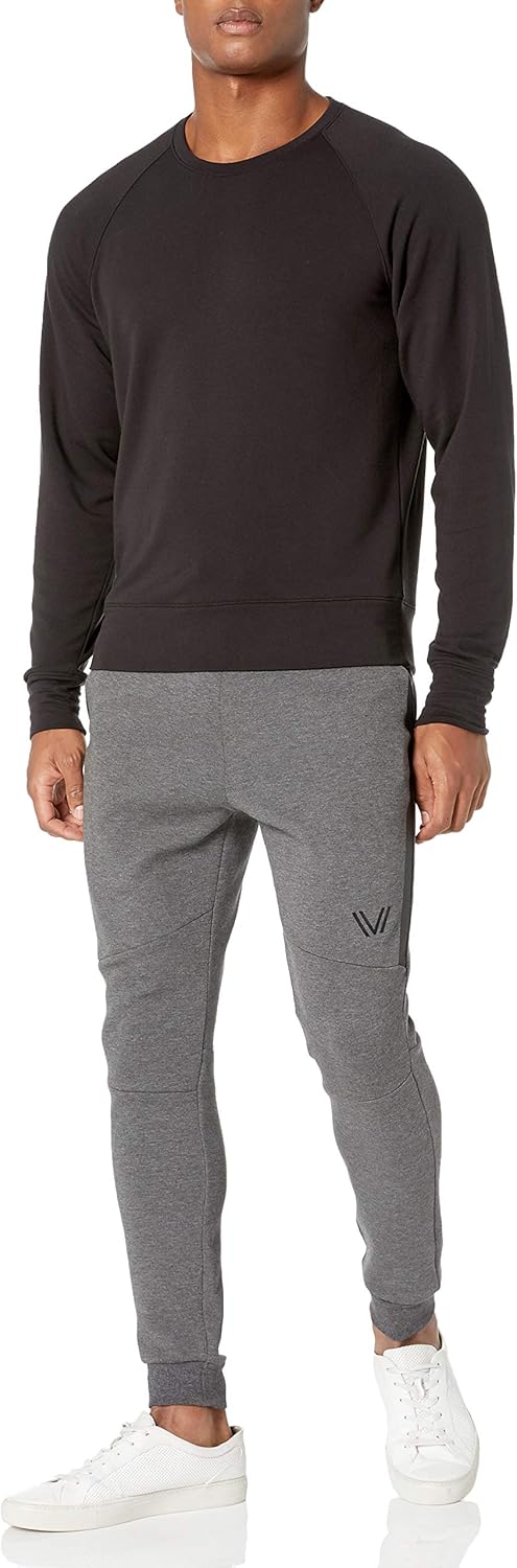 Peak Velocity Men's Yoga Luxe Fleece Crew-Neck Sweatshirt: Clothing