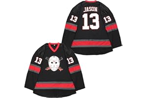 Ucavan Youth Men's Voorhees 13 Boys Hockey Jersey Kid Halloween Stitched White Black