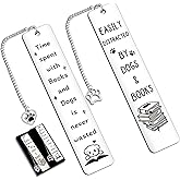 Dog Gifts for Women Men Funny Bookmarks Bulk Dog Paw Bookmarks for Book Lovers Cat Lover Cute Metal Book Mark Set Birthday Gifts for Reader Coworker Friends Adults Dog Owner Lover Reading Accessories