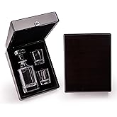 Liquor Decanter Set with Premium Wood Gift Box: 2 Rock Glasses, Crystal Glass Decanter, Bourbon, Whiskey, Gifts for Men, Dad, Father’s Day, Birthday, Weddings, Groomsman, Gift Ideas