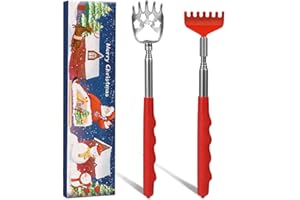 (2-Pack) Extendable Back Scratcher, Santa's Claws Telescopic Back Scratchers in Christmas Theme Box, Funny Stocking Stuffers 