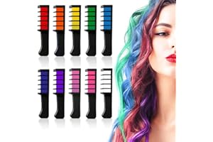 LAWOHO 10 Color Temporary Bright Hair Chalk Comb Set - 8 9 10 11 12 year old girl Birthday Gifts Halloween Costume Cosplay Party Favors for Girls Kids Adults